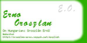 erno oroszlan business card
