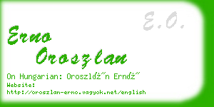 erno oroszlan business card